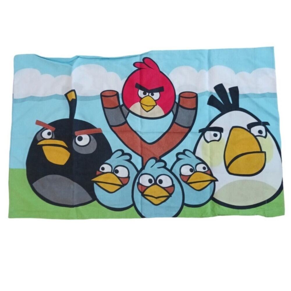 Angry Birds 1 BED PILLOW‎ CASE Vintage 2009 Dorm Kids Teen Boy Girl Gaming AUTH